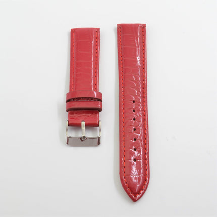 Unisex 20mm Red Genuine Leather Watch Band ,