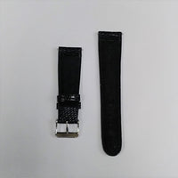 Unisex 24mm Black Lizard Leather Watch Band ,