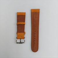 Unisex 24mm Honey Lizard Leather Watch Band ,