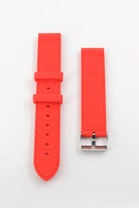 Unisex Red Soft Rubber 20mm Strap ,