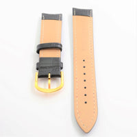 Unisex Textured Black Genuine Leather 20mm Band ,