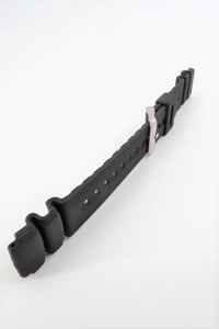 Unisex Textured Black Rubber 24mm Strap ,