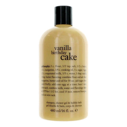 Vanilla Birthday Cake by Philosophy, 16 oz Shampoo, Shower Gel & Bubble Bath for Unisex ,
