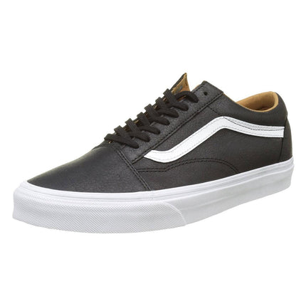 Vans Unisex Premium Leather Old Skool Black & True White Lace-Up Skate Shoe |VA38G1II7 ,