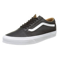 Vans Unisex Premium Leather Old Skool Black & True White Lace-Up Skate Shoe |VA38G1II7 ,