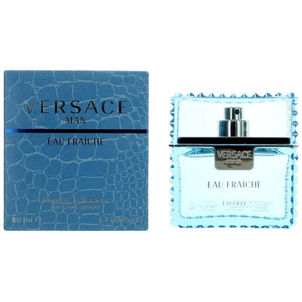 Versace Men's Eau De Toilette Spray - Man Eau Fraiche Captivating Scent, 1.7 oz ,