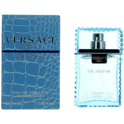 Versace Men's Eau De Toilette Spray - Man Eau Fraiche Timeless Refreshing Charm, 1 oz ,