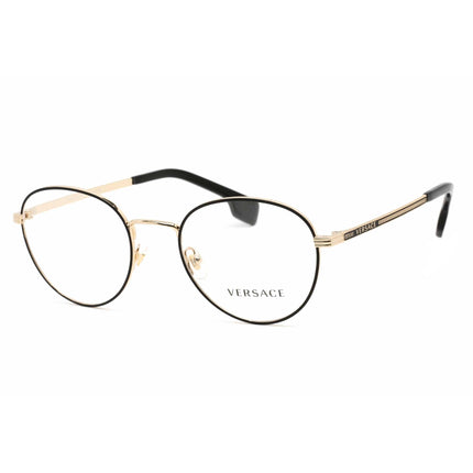 Versace Men's Eyeglasses - Gold/Matte Black Full Rim Metal Round Frame | 0VE1279 1436 ,