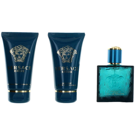 Versace Men's Personal Care Gift Set - Eros Authentic and Sophisticated, 3 Piece ,
