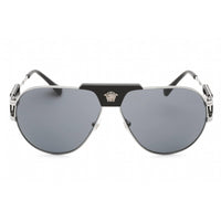 Versace Men's Sunglasses - Gunmetal Aviator Frame Dark Grey Lens | 0VE2252 100187 ,
