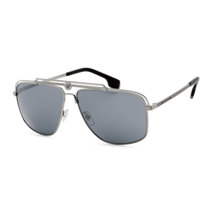 Versace Men's Sunglasses - Gunmetal Frame Light Grey Mirrored Lens | VE2242 10016G ,