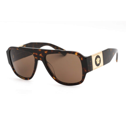 Versace Men's Sunglasses - Havana Rectangular Frame Dark Brown Lens | VE4436U 108/73 ,
