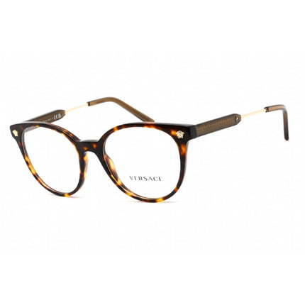 Versace Unisex Eyeglasses - Clear Lens Dark Havana Plastic Round Frame | VE3291 108 ,
