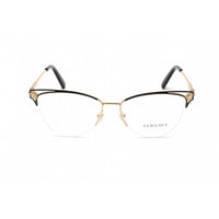 Versace Unisex Eyeglasses - Clear Lens Gold/Black Metal Cat Eye Frame | 0VE1280 1433 ,