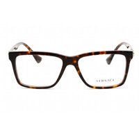 Versace Unisex Eyeglasses - Rectangular Shape Dark Havana Plastic Frame | 0VE3328 108 ,