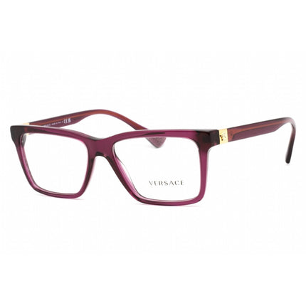 Versace Unisex Eyeglasses - Rectangular Transparent Plum Plastic Frame | 0VE3328 5390 ,