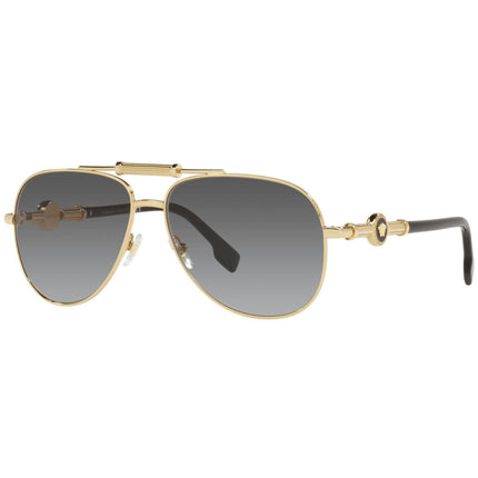 Versace Unisex Sunglasses - Full Rim Gold Aviator Frame | VERSACE 0VE2236 10021159 ,