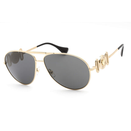 Versace Unisex Sunglasses - Gold Full Rim Aviator Frame Grey Lens | VE2249 100287 ,