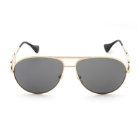 Versace Unisex Sunglasses - Gold Full Rim Aviator Frame Grey Lens | VE2249 100287 ,