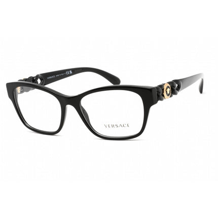 Versace Women's Eyeglasses - Clear Demo Lens Black Plastic Cat Eye Frame | 0VE3306 GB1 ,