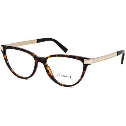 Versace Women's Eyeglasses - Clear Demo Lens Havana Plastic Cat Eye Frame | VE3271 108 ,