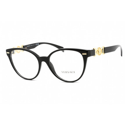 Versace Women's Eyeglasses - Clear Lens Cat Eye Black Plastic Frame | 0VE3334 GB1 ,