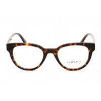 Versace Women's Eyeglasses - Clear Lens Dark Havana Plastic Round Frame | 0VE3317 108 ,