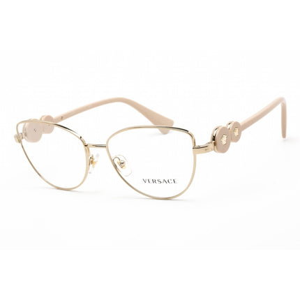 Versace Women's Eyeglasses - Clear Lens Light Gold Metal Cat Eye Frame | 0VE1284 1490 ,