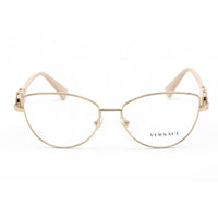 Versace Women's Eyeglasses - Clear Lens Light Gold Metal Cat Eye Frame | 0VE1284 1490 ,