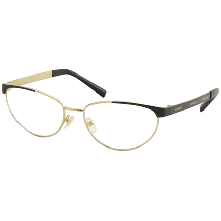 Versace Women's Eyeglasses - Full Rim Black Gold Metal Frame | VERSACE 0VE1260 1456 ,