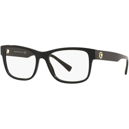 Versace Women's Eyeglasses - Full Rim Black Plastic Rectangular Frame | 0VE3266 GB1 ,
