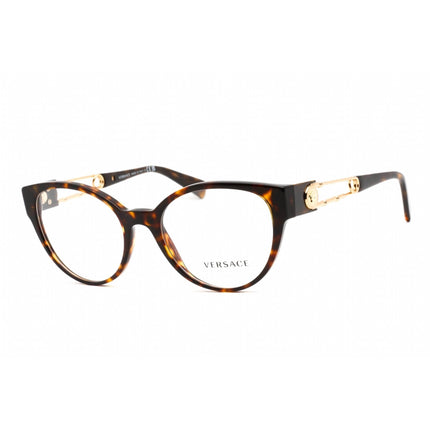 Versace Women's Eyeglasses - Full Rim Cat Eye Dark Havana Plastic Frame | 0VE3307 108 ,
