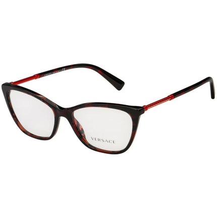 Versace Women's Eyeglasses - Full Rim Red Havana Cat Eye Frame | VERSACE 0VE3248 989 ,