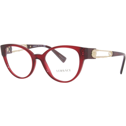 Versace Women's Eyeglasses - Full Rim Transparent Red Frame | VERSACE 0VE3307 388 ,