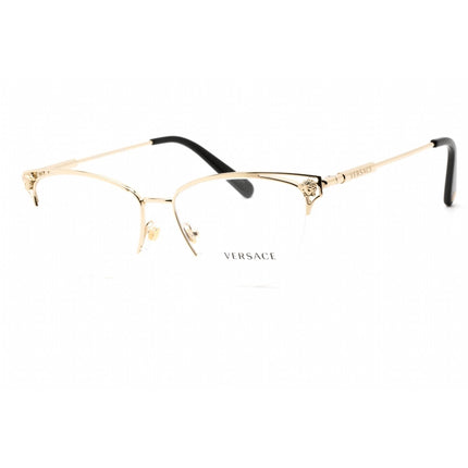 Versace Women's Eyeglasses - Half Rim Cat Eye Pale Gold Metal Frame | 0VE1280 1252 ,