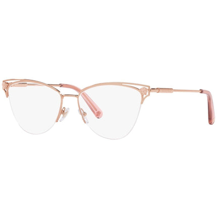 Versace Women's Eyeglasses - Half Rim Rose Gold Rectangular Shape Frame | 0VE1280 1412 ,