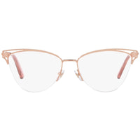 Versace Women's Eyeglasses - Half Rim Rose Gold Rectangular Shape Frame | 0VE1280 1412 ,