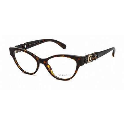 Versace Women's Eyeglasses - Havana Cat Eye Plastic Full-Rim Frame | 0VE3305 108 ,