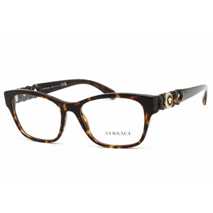 Versace Women's Eyeglasses - Havana Rectangular Plastic Full Rim Frame | 0VE3306 108 ,
