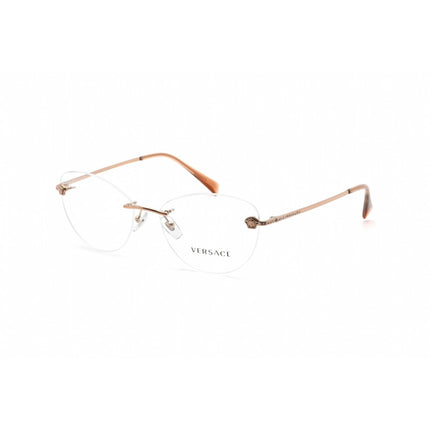 Versace Women's Eyeglasses - Pale Copper Cat Eye Metal Rimless Frame | VE1248B 1052 ,