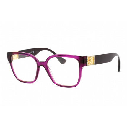 Versace Women's Eyeglasses - Square Transparent Plum Plastic Frame | 0VE3329B 5384 ,