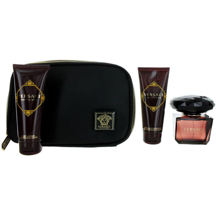 Versace Women's Gift Set with Beauty Bag - Crystal Noir Exquisite and Captivating ,