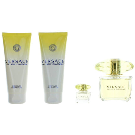 Versace Women's Personal Care Gift Set - Yellow Diamond Luxurious World, 4 Piece ,