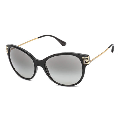 Versace Women's Sunglasses - Black Plastic Full Rim Cat Eye Frame | VE4316B GB1/11 ,