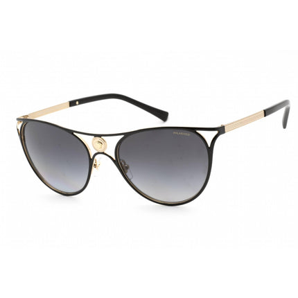 Versace Women's Sunglasses - Full Rim Black/Gold Metal Round Frame | VE2237 1433T3 ,
