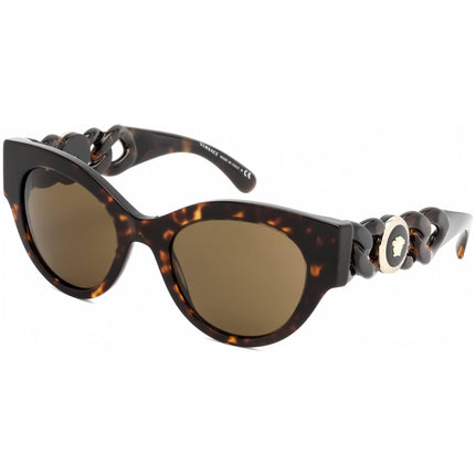 Versace Women's Sunglasses - Full Rim Havana Plastic Cat Eye Frame | VE4408 108/73 ,