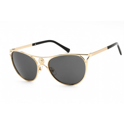 Versace Women's Sunglasses - Gold Cat Eye Shape Frame Dark Grey Lens | VE2237 100287 ,