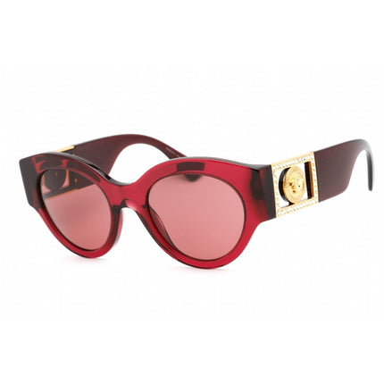 Versace Women's Sunglasses - Transparent Burgundy Plastic Cat Eye | VE4438B 538569 ,