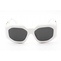 Versace Women's Sunglasses - White Shield Shape Frame Dark Grey Lens | VE4424U 314/87 ,