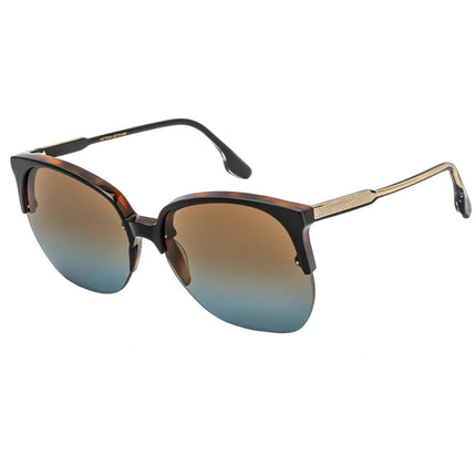 Victoria Beckham Women's Sunglasses - Brick and Blue Lens Cat Eye Frame | VB617S 005 ,